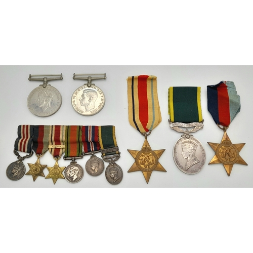 814 - Five WW2 Medals Awarded to BMBR Murdoch of the Royal Artillery. Comes with miniature medal bar. Note... 