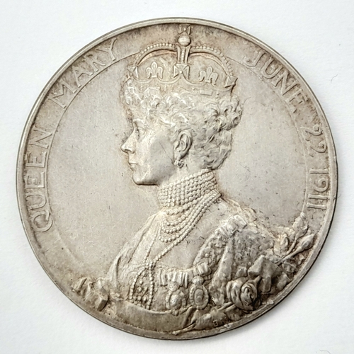 847 - A 1911 George V Official Coronation Silver Medal.