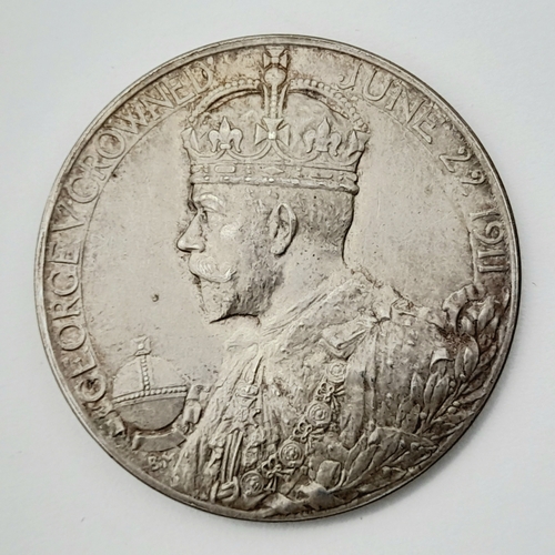 847 - A 1911 George V Official Coronation Silver Medal.