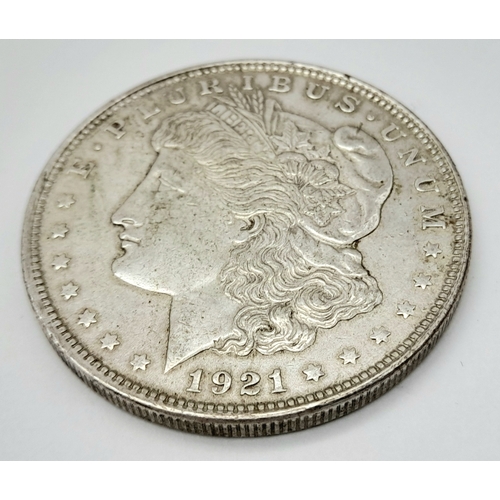869 - A USA 1921 Silver One Dollar Coin.