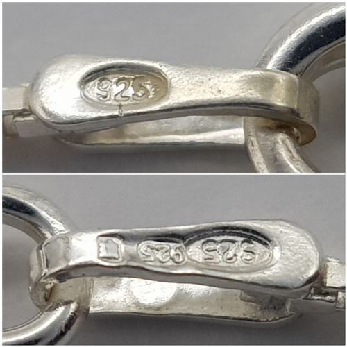 902 - A STERLING SILVER FANCY DESIGN NECKLACE. 8.9G. 40CM. JSIL-9020.