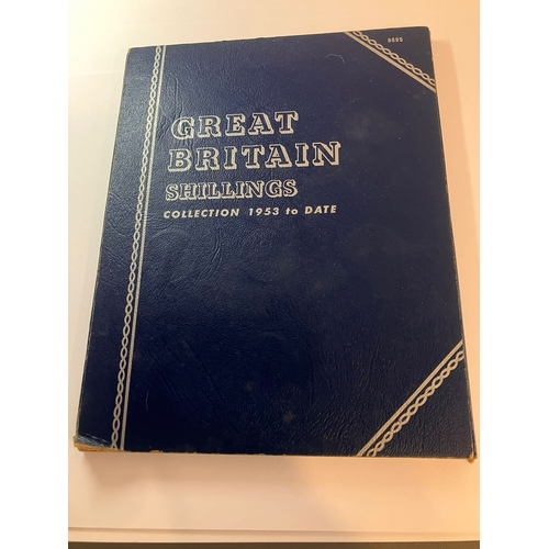 154 - WHITMAN SHILLING ALBUM 1953 - 1966. Completely filled. To include scarce 1959 SCOTTISH SHILLING. Nic... 