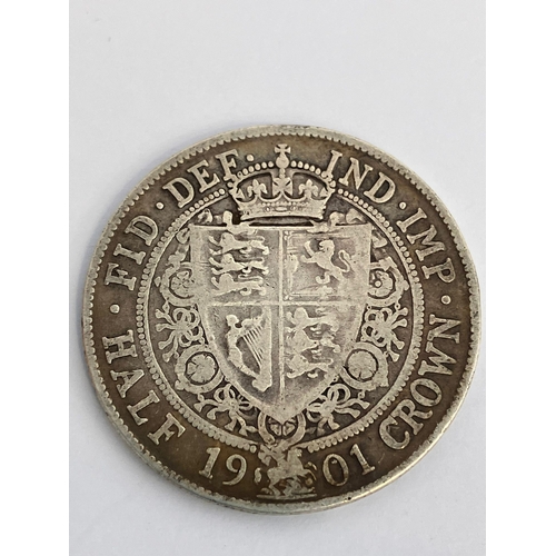 777 - 1901 SILVER HALF CROWN coin. Condition Fine /Almost very fine. Please see pictures.