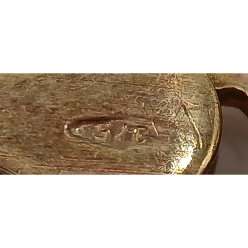 200 - A VERY PRETTY 9K GOLD BRACELET WITH HEARTS SHAPED CLEAR STONES .   9gms    20cms