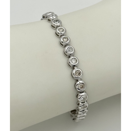 839 - A STUNNING 18K WHITE GOLD DIAMOND TENNIS BRACELET. DIAMOND WEIGHT 2CT. TOTAL WEIGHT 14.7G. TOTAL LEN... 