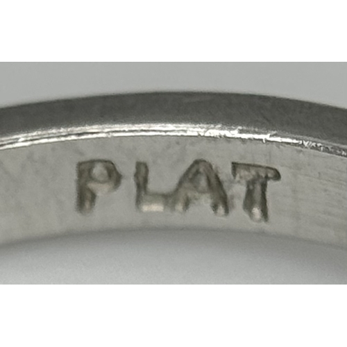 867 - A PLATINUM DIAMOND SOLITAIRE RING. DIAMOND WEIGHT 0.50CT. PEAR SHAPE CUT DIAMOND RUBOVER SET. TOTAL ... 