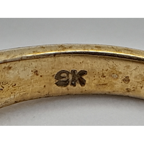 557 - A 9K GOLD DOUBLE HEART RING WITH STONE SET WHITE GOLD ATTACHMENT .        2.2gms    size N