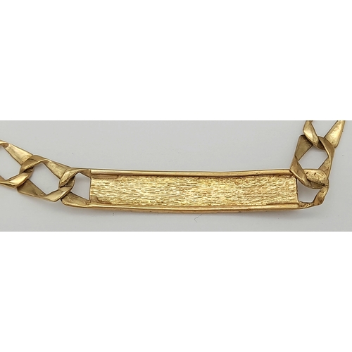 598 - A 9K Yellow Gold Identity Bracelet. Fortunately, it belonged to a John! 19cm. 10g.