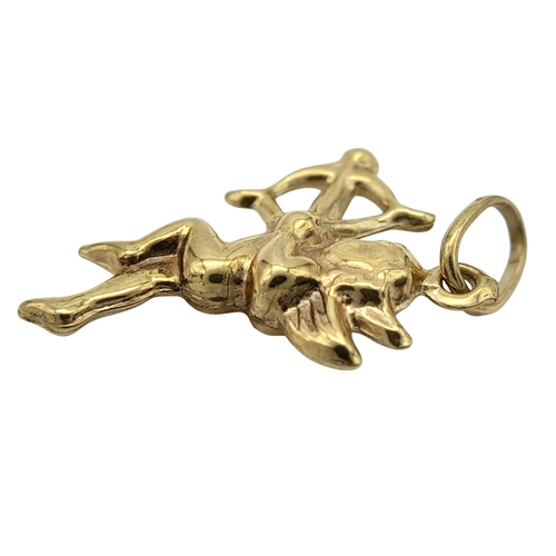 880 - A 9K Yellow Gold Cupid Pendant/Charm. 2cm. 0.67g.