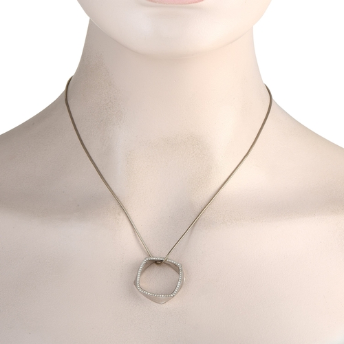 826 - A Tiffany & Co. Frank Gehry Platinum 0.60ct Diamond Torque Necklace.  Designed by Frank Gehry for Ti... 
