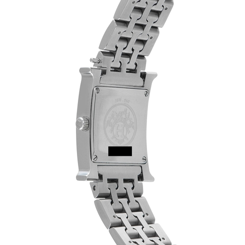 833 - An Hermes Heure H Blue Dial Steel Watch. ref. HH1.210, H-shaped stainless steel case equipped with a... 