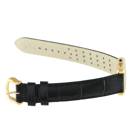 955 - A Cartier Must de Cartier Tank Logo Dial Vermeil Watch. Gold-plated sterling silver case that frames... 