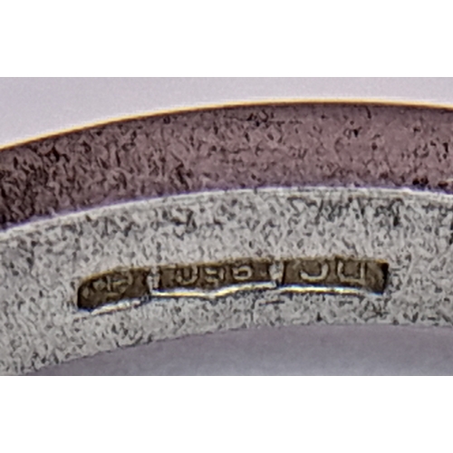 889 - A PLATINUM AND DIAMOND SOLITAIRE RING WITH AN EMERALD CUT DIAMOND .       4.2gms    size N . Ref: ST... 