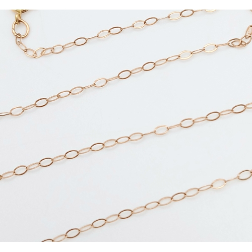 618 - A 9K Gold Amethyst Pendant on a 9K Yellow Gold Disappearing Necklace. 15mm and 42cm. 1g total weight... 