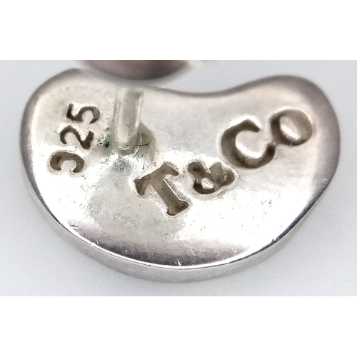 843 - A pair of Tiffany & Co 925 silver bean earrings. Total weight 3.1G. Comes with the dust cover bag.