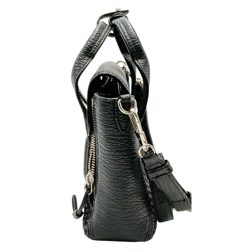924 - A Phillip Lim black woven straw and leather medium Pashli Satchel. Silver hardware and front flap. T... 