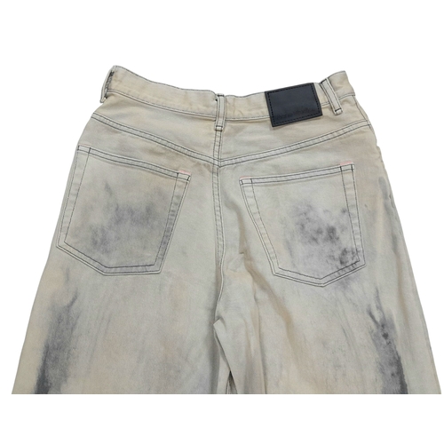 727 - A pair of Acne Studios beige washed denim jeans featuring a high rise waist and classic five-pocket ... 