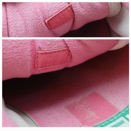 783 - A retro-style pair of Gucci MAC80 leather pink and white female sneakers. Size 38 Ref J111.