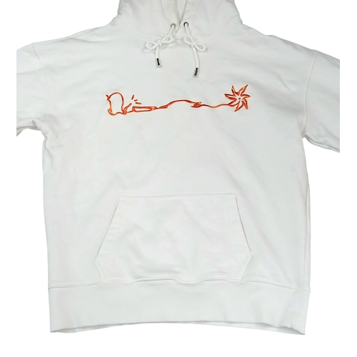 903 - A Dior white soft cotton embroidered logo hoodie. Size XS. Ref J310
