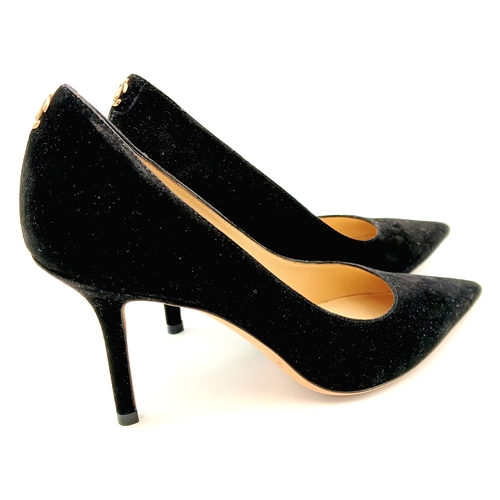 622 - A pair of Jimmy Choo classic black suede pointed Romy heels. Size 35/UK size 2.5. In a good conditio... 