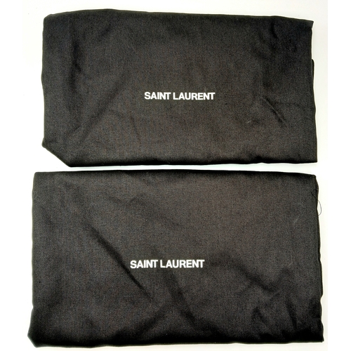 755 - A pair of YSL pointed-toe leather Deva high heels in rich dark brown suede and elongated straps. Siz... 