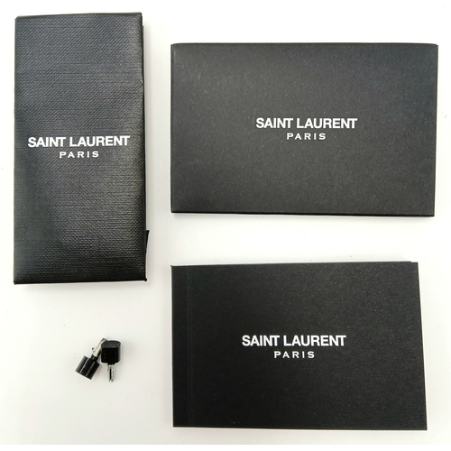 755 - A pair of YSL pointed-toe leather Deva high heels in rich dark brown suede and elongated straps. Siz... 