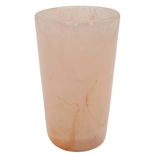 824 - A Rose Quartz Gemstone Glass. 12cm. 450g. CD-1917