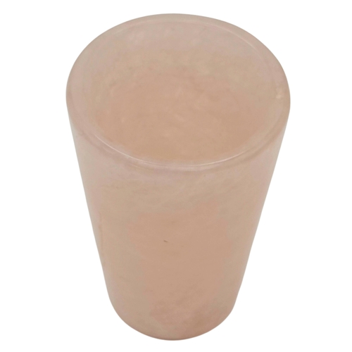 824 - A Rose Quartz Gemstone Glass. 12cm. 450g. CD-1917