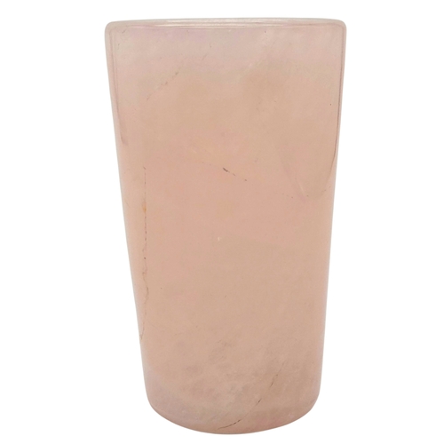 824 - A Rose Quartz Gemstone Glass. 12cm. 450g. CD-1917
