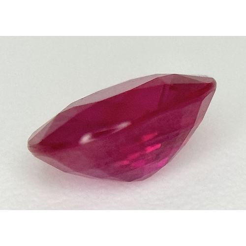 804 - A 1.26ct Oval Natural Ruby Gemstone. Burma (Myanmar) origin. Heated (minor residues). Gemological In... 