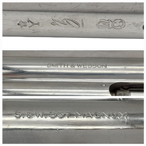 816 - A Heavy Built Smith and Wesson .357 Magnum Revolver Handgun. This model 686 has a chrome finish with... 