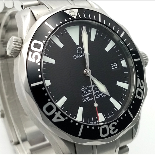 20 - An Omega Seamaster Automatic Divers Watch. Stainless steel bracelet and case - 42mm. Black dial with... 