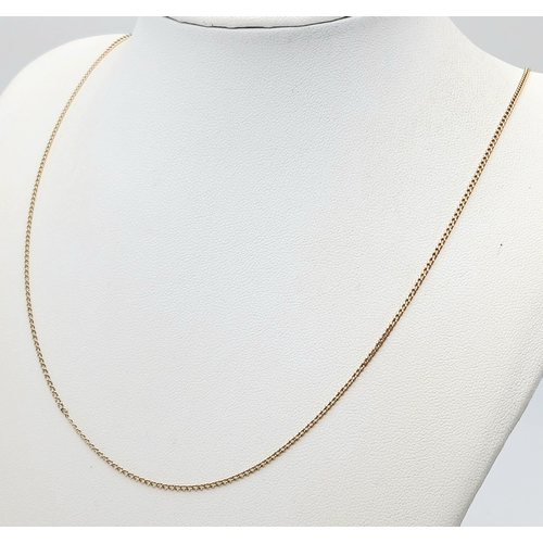 612 - An 18K Yellow Gold Disappearing Necklace. 56cm. 3.4g.