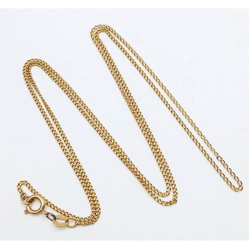 612 - An 18K Yellow Gold Disappearing Necklace. 56cm. 3.4g.