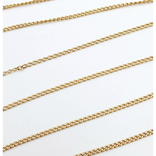 612 - An 18K Yellow Gold Disappearing Necklace. 56cm. 3.4g.