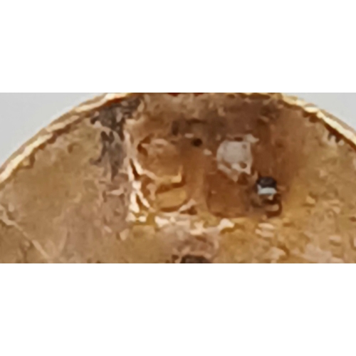 737 - A Pair of 9K Yellow Gold and Diamond Stud Earrings. 1.57g.