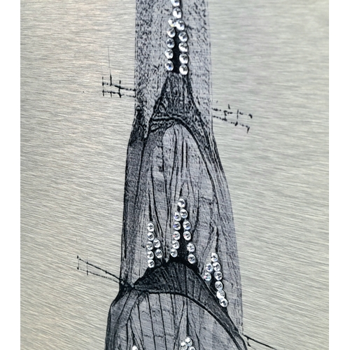 818 - A fabulous stone set picture of the Chrysler building in New York .   58 x 120cms