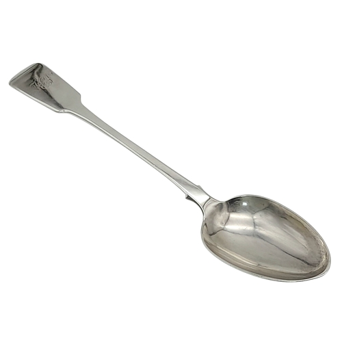 838 - An antique Victorian sterling silver large serving spoon. Full London hallmarks, 1865. Total weight ... 