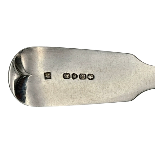 838 - An antique Victorian sterling silver large serving spoon. Full London hallmarks, 1865. Total weight ... 