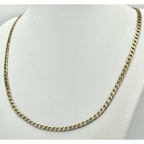 927 - A vintage sterling silver curb link necklace. Total weight 13G. Total length 62cm.