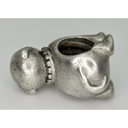 832 - A PANDORA STERLING SILVER PUPPY DOG CHARM. TOTAL WEIGHT 2.5G. SC 8103