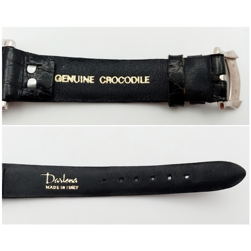 195 - A Patek Philippe 18K White Gold and Diamond Gondolo Ladies Watch. Model 4949. New strap with origina... 