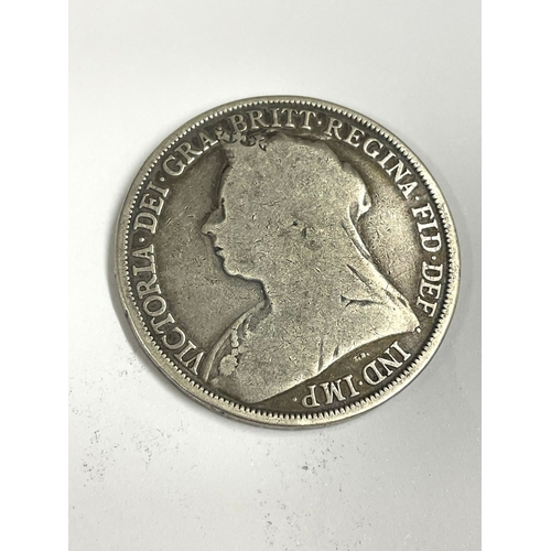 879 - A silver full crown jubilee head c1897 coin . L6
