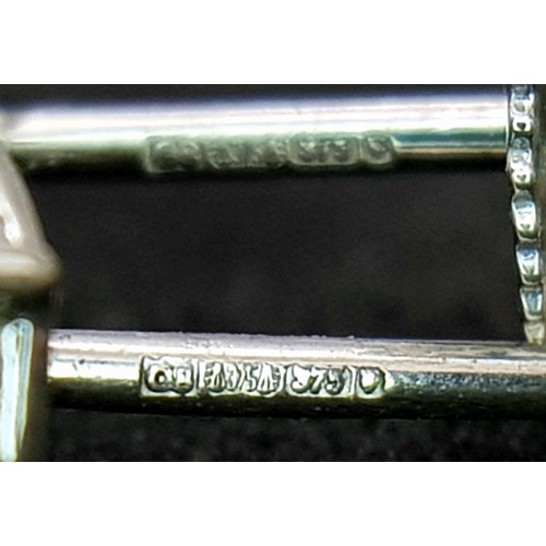 751 - A Pair of 9K White Gold White Stone Stud Earrings. 1.5g.