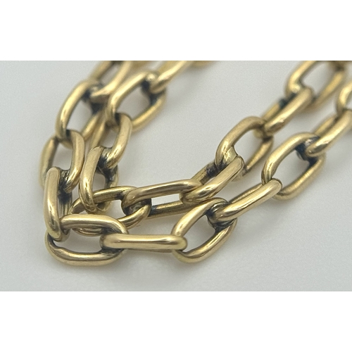 A 64cms CLASSIC ROLO LINK NECKLACE CHAIN IN 9K GOLD . 9.6gms
