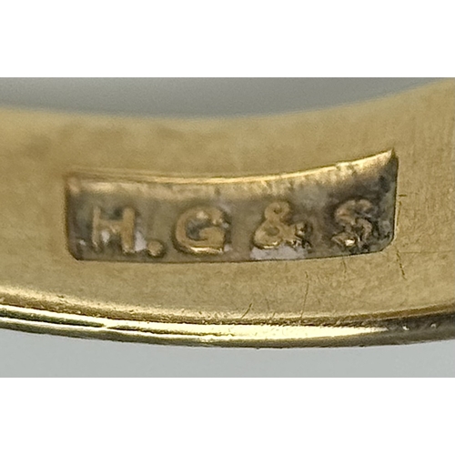 64 - A Vintage 9K Yellow Gold Signet Ring. Size V 1/2. 6.6g.