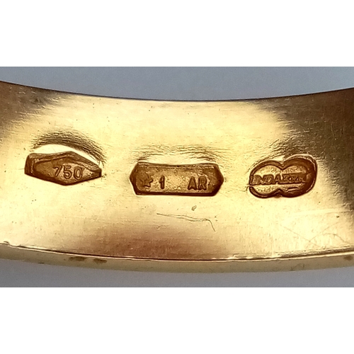 85 - An 18K Yellow Gold Band Ring. 5mm width. Size T. 7.05g.