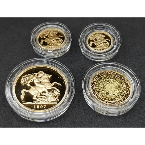 94 - A 1997 United Kingdom Gold Proof Four Coin Sovereign Collection. This 1997 Proof gold 22K Gold Sover... 