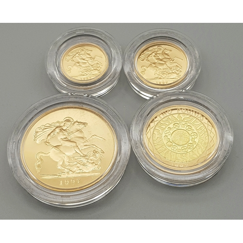 94 - A 1997 United Kingdom Gold Proof Four Coin Sovereign Collection. This 1997 Proof gold 22K Gold Sover... 