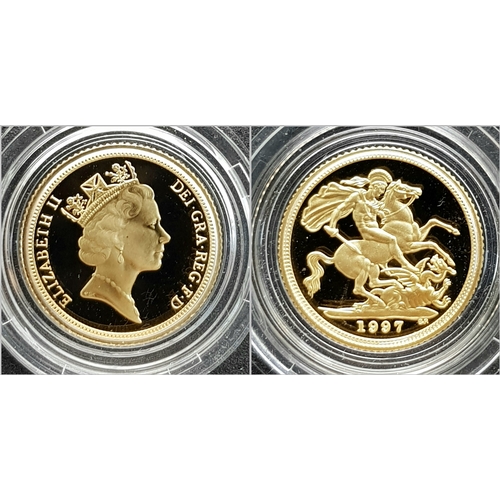 94 - A 1997 United Kingdom Gold Proof Four Coin Sovereign Collection. This 1997 Proof gold 22K Gold Sover... 